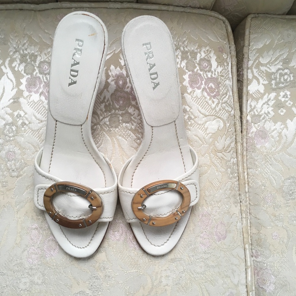 Authentic Prada Vintage Leather Sandals 7 M